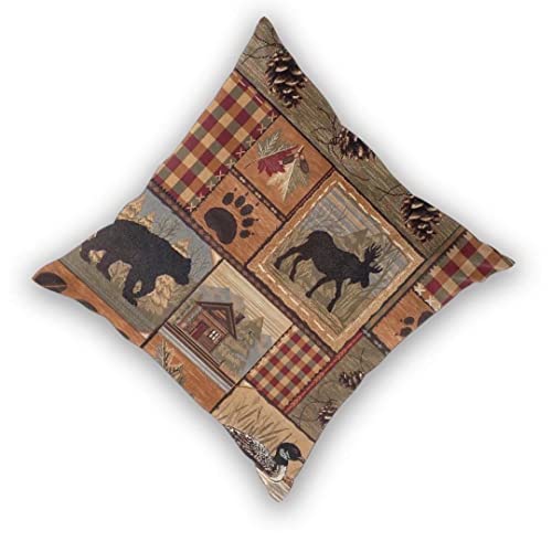 Betginy Rustic Western Bear Throw Pillows Cover 18X18 Inch Pack Of 2, Wildlife Bear Cabin Pillow Covers Linen Square Cushion Animal Deer Pillowscase For Bedroom Home Sofa Decoration #TOP1