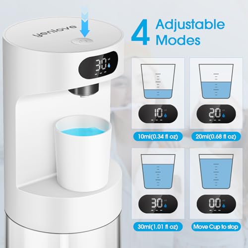Image of Automatic Mouthwash Dispenser for Bathroom,20.29 oz Touchless Electric Mouth Wash Dispensers Bathroom Accessories Set with 4 Magnetic Cups,4 Modes Wall Mounted Mouth Wash Dispenser for Home