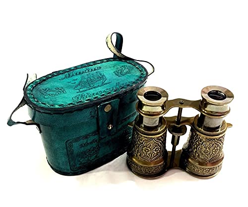 Antiques Art Nautical Marine Brass Binocular 4 Vintage Handheld Opera Glasses Binoculars for Bird Watching,Hunting, Wildlife and Concert,