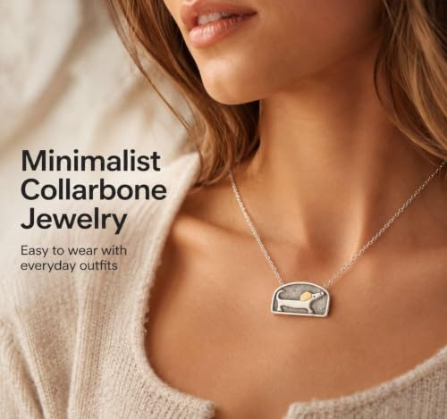 Collier pendentif teckel avec oreille mobile en argent fin pour femme - 3