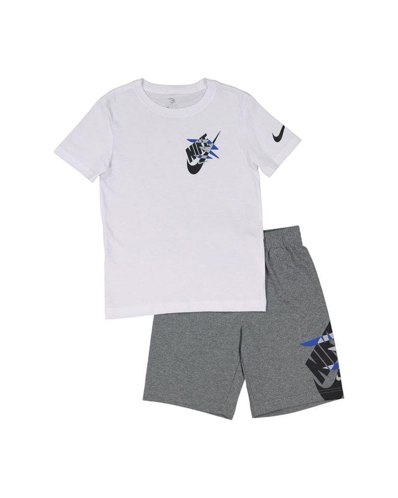 Nike 3Brand Completo T-Shirt e Shorts da Ragazzi Icon Duo Bianco Codice 9Q0616-001