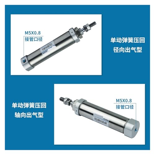 Cilindro neumático CDJ2B de mini acero inoxidable de alta precisión para automatización 5