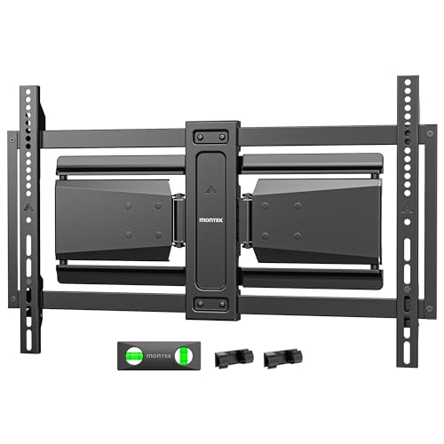 monTEK Heavy Duty Ultra Slim TV Wall Mount for 37-90 Inch TVs Up to 185lbs, Swivel & Tilt & Extension Wall Mount TV Bracket with Articulating Dual Arms, Low Profile Full Motion tv Mount