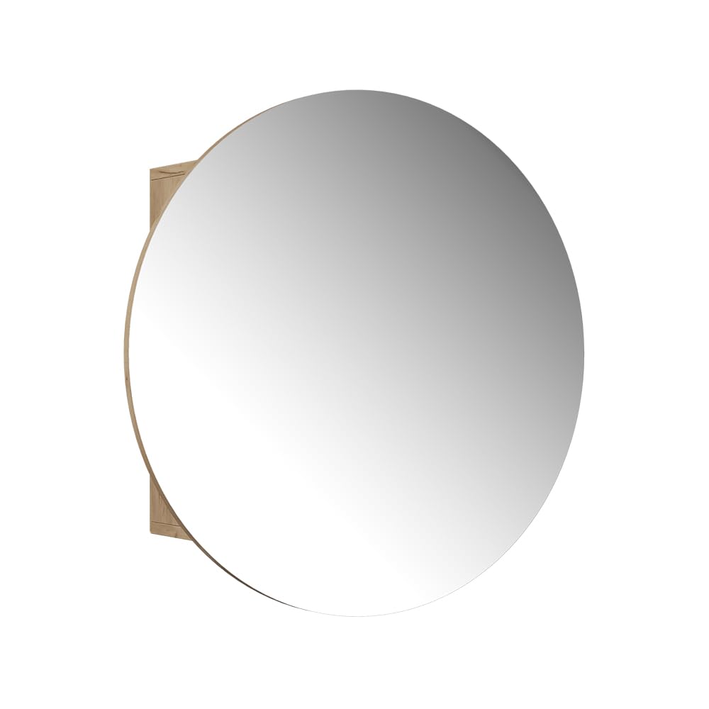 Vicco Specchio contenitore bagno Loki, Rovere dorato, 70 x 70 cm con 2 scomparti, per montaggio a parete con specchio e ripiano