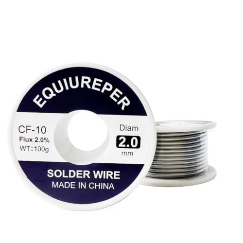 EQUIUREPER 2.0mm Solder Wire 63/37 Tin/Lead Sn63Pb37 with Flux Rosin core for Electric Welding (100g /0.22 lb)
