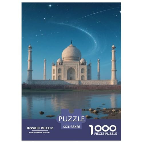 El Taj Mahal Puzzle 1000 Piezas para Adultos Extra Divertidos Adultos Y Niños Regalos Edificio Landmark Rompecabezas Juego De Alta Definición Multicolor 38x26cm/1000pcs