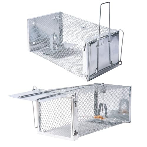 2 Pack Humane Trap,Live Animal Traps for Chipmunks and Mice with Pedal.