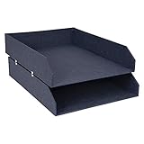 Bigso Hakan Canvas Paper Laminate Stackable Letter Tray, Navy