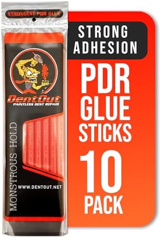 Monstrous Red PDR Glue Sticks (10 Pack) - PDR Glue for Unmatched Adhesion and Precision Dent Removal โ Professional Paintless Dent Repair Glue Sticks