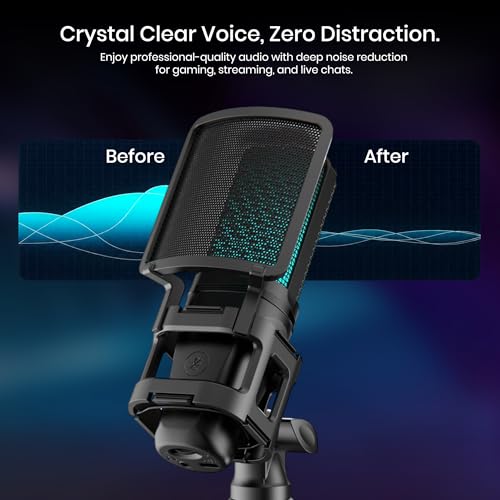 Image of Simpex (SDM-001 Dynamic RGB USB Condenser Microphone for PC, RGB Condenser Computer Mic with Tripod Stand, Quick Mute, Gain Control, for Gaming, Streaming, Podcasting, Recording