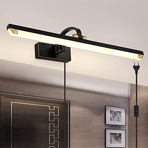 Luz LED para espejo de baño IP44 con interruptor y enchufe de 1.5m para pared