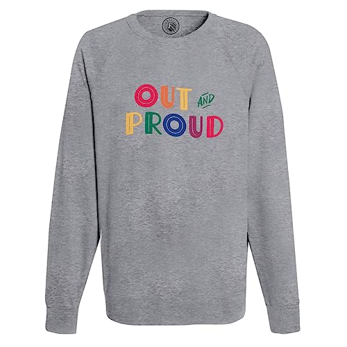 Sweat Shirt Homme Out and Proud LGBTQ+ Arc en Ciel en coton confortable