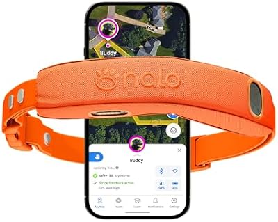 Halo Collar 5 Wireless Dog Fence & GPS Dog Collar, Keep Your Dog Safely Contained Outdoors with App-Controlled Boundaries and Real-Time Tracking, One Size, Blaze