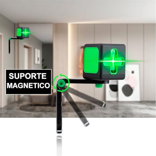 Nível A Laser Verde Autonivelamento 20m Esquadro Profissional Tripé E Suporte De Parede