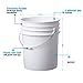 Hudson Exchange 5 Gallon (2 Pack) Bucket Pail Container with Gamma Seal Lid, Food Grade BPA Free HDPE, White