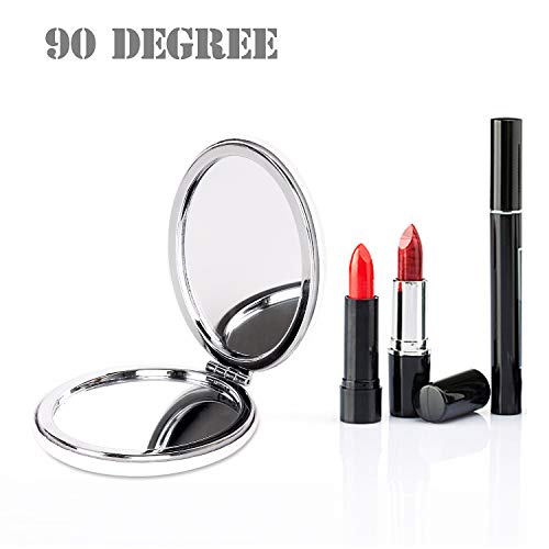 YTZJ Direct Beautiful Compact Vanity Mirror for Mothers Day, Premium Magnifying Handheld Travel Makeup Mirrors, Portable 2-Sided Oval Cosmetic Mirror for Pocket Purse Handbag Wallet Clutch