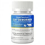 Dewormer for Cat and Kittens, Broad Spectrum Praziquantel & Pyrantel Pamoate Tablet, Removal of Tapeworms, Hookworms & Roundworms, Effective and Fast (50 Tablets)