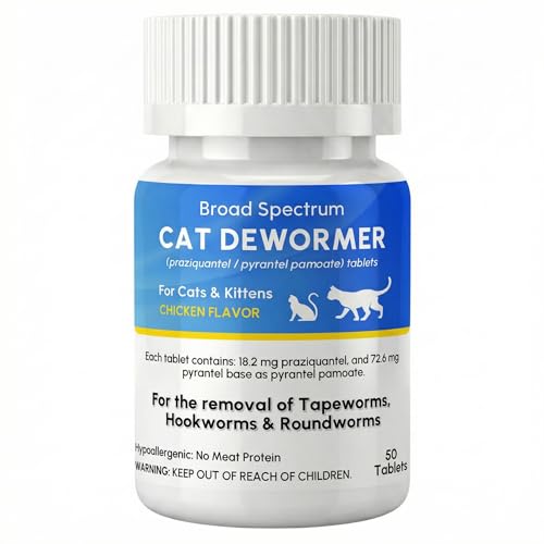 Dewormer for Cat and Kittens, Broad Spectrum Praziquantel & Pyrantel Pamoate Tablet