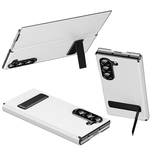 Étui pour Samsung Galaxy Z Fold5 blanc coque cuir antichoc béquille magnétique
