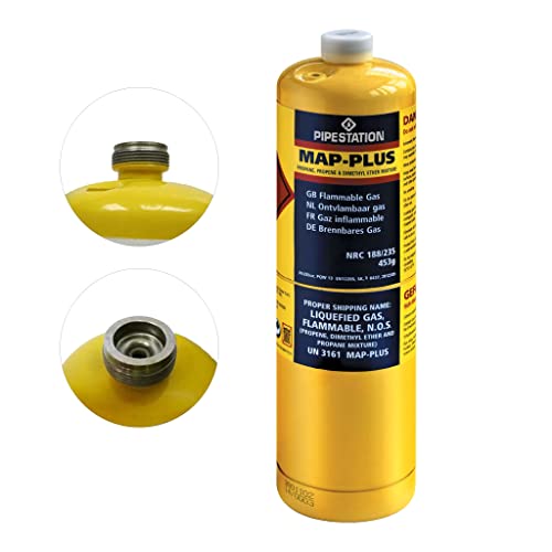 Mapp/Map Pro Plus Propane Gas Canister Cartridge Disposable Cylinder Bottle for Blowtorch Tools | Plumbing Blow Torch Canisters for Plumbers Soldering Mechanics | Burns 20% Hotter Than Propane
