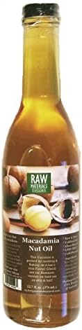 RAW Materials - RAW Virgin Macadamia Nut Oil - Unbleached - Cold Pressed - GMO FREE - 12.7oz. - Great for Cooking / Baking
