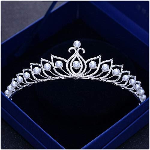 Diamentowa Tiara Wspaniała posrebrzana kryształowa perła Diadem ślubny Korona Stop różowego złota Rhinestone Diadem Opaska na głowę Ślubne akcesoria do włosów