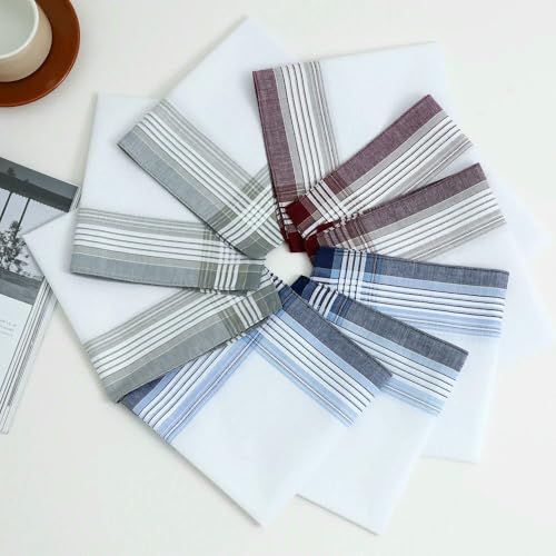 Mouchoirs classiques coton homme lot de 6 pièces taille unique