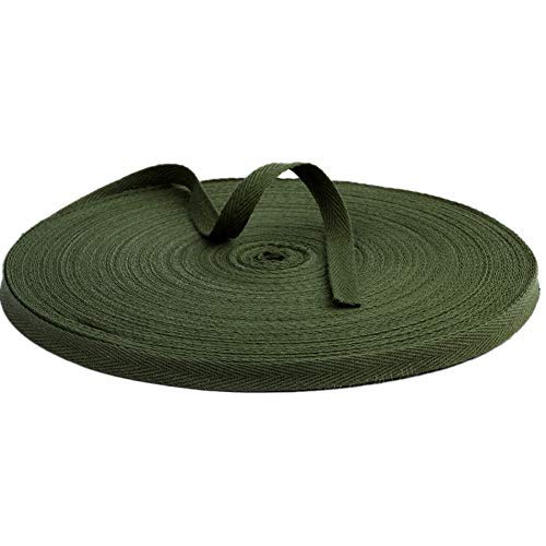 54Yards Width 3/8" Cotton Ribbon Canvas Webbing Trim Bias Binding Tape Fabric Tapestry For Straps Belts Making Gift Wrapping Craft (Army Green) #TOP6