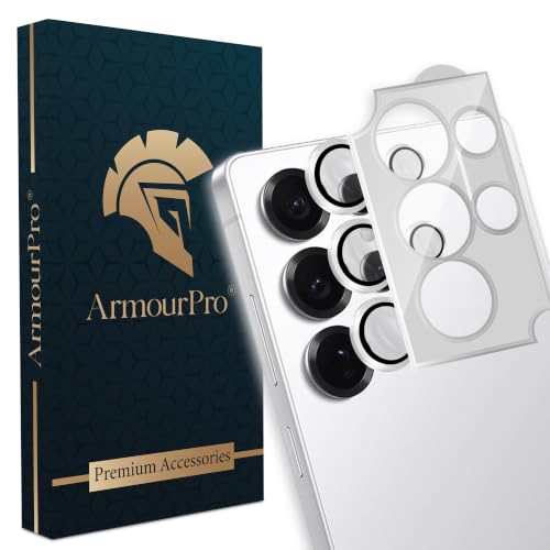 Image of ArmourPro Camera Lens Protector for Samsung Galaxy S25 Ultra with Auto Alignment Installation Frame, AR+AF Coated Tempered Glass Camera Rings, Anti-Scratch, Case Friendly | Silver