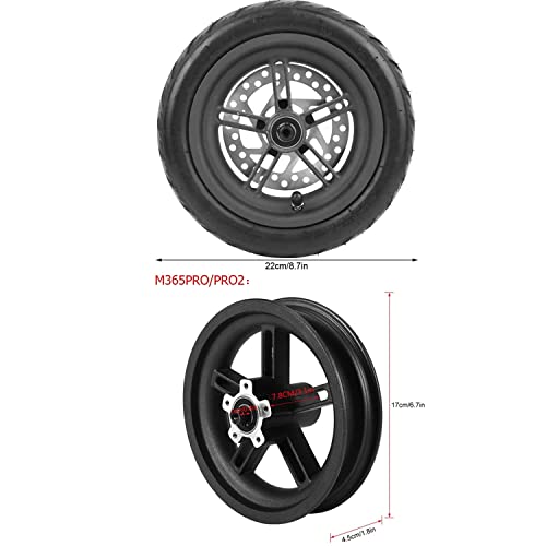 Alomejor Roue Scooter arrière, Absorbant Chocs Confortable Frein Disque 120mm Durable kit Remplacement for déplacement Urbain Loisirs Usage Quotidien