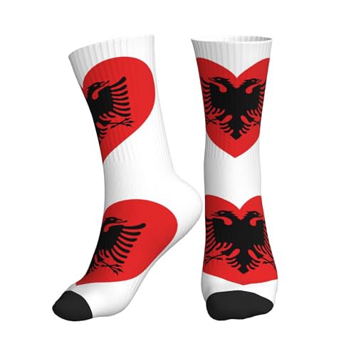 SEVEBJ Paire de chaussettes courtes unisexes avec drapeau de l'Albanie pour marin, sport