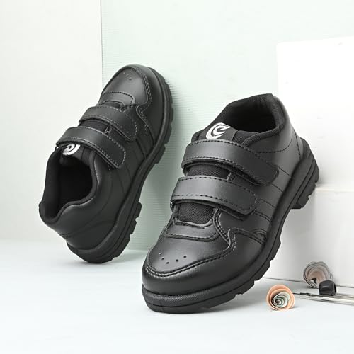 Image of Centrino Unisex-Child Uniform Dress Shoe | Soft Cushioned Memory Foam Heel Pad Support | Kid's | Boy's | Girl's | Children |Uniform Shoes | Lightweight | Velcroo |Easy Wear & Care| Formal Shoes | Padded Textured Heel Grip Lining | Breathable | All Day Comfort (8123)