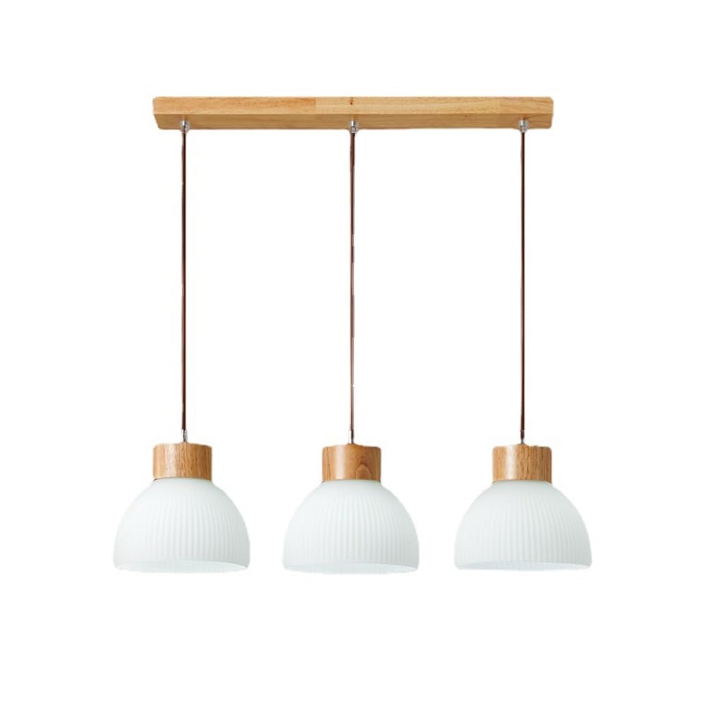 Lampa wisząca nordycka z 3 światłami, latarnia do wnętrz, drewniana lampa sypialni, jadalni
