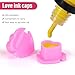 200PCS Heart Tattoo Ink Cups with Assemble Base Disposable Stable Plastic Pigment Caps 3 Colors Tattoo Ink Holder Cups for Permanent Makeup Supplies (Black)
