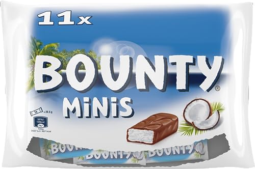 Bounty – Barras de chocolate con leche y nueces de coco – 11 minis barras, bolsa de 333 g