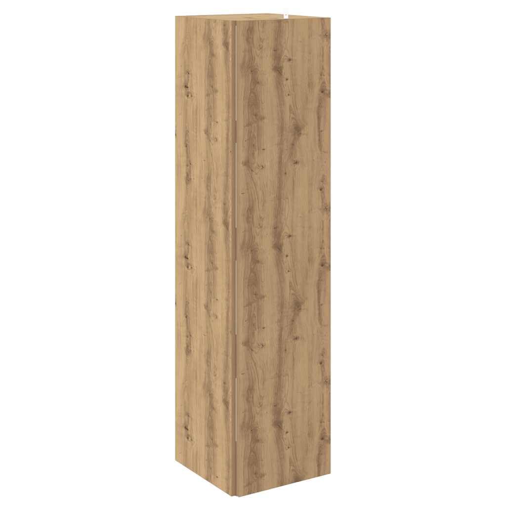 vidaXL Armoire d'angle chêne Artisanal 33x33x132 cm Bois d'ingénierie, étagère d'angle, bibliothèque, vitrine, étagère à Livres, Armoire