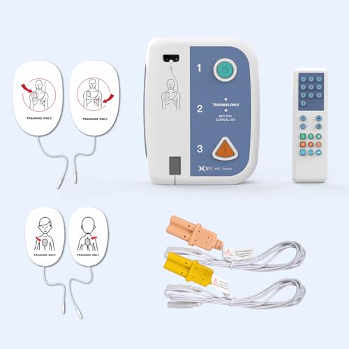 AED - Defibrillatore con telecomando, XFT-120C+ strumento didattico di primo soccorso per allenamento AED, AED con macchina educativa CPR, 10 scenari di allenamento, combinazione linguistica tedesco