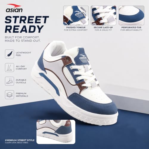 Image of ASIAN Nexus-02 Men's Casual Sneakers | Trendy Lace-Up Design | Lightweight Comfort, Premium Finish & Anti-Slip Sole for Daily Use