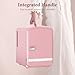 Xbeauty Retro Mini Fridge, Compact Refrigerator with 4L Capacity/6 Cans，Cooler & Warmer, Removable Shelf for Skincare, Beverages, Cosmetics, Perfect for Dorm, Bedroom, Pink
