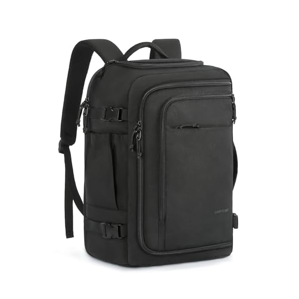 LIGHT FLIGHT Travel Backpack Carry On Flight Approved TSA Friendly Backpack Water-resistant Lightweight Business Large Weekender Bag Casual Daypack 17.3" Laptop Backpack for Men Women,Black
