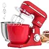 Kitchen in the box Stand Mixer, 4.5L+5L Two Bowls Food Mixer for Baking, 10 Speeds Electric Kitchen Appliance with Dough Hook, Whisk, Beater, 1300W Matte for Home Baking (Red)