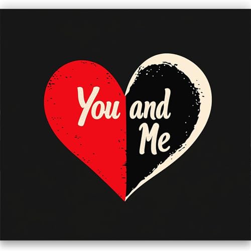 Mural Wallpaper Black and red Heart Pattern Bedroom Living Room Decoration Poster 400 x 280 cm Non-Woven Premium Art Print Wall Mural 3D Effect Black