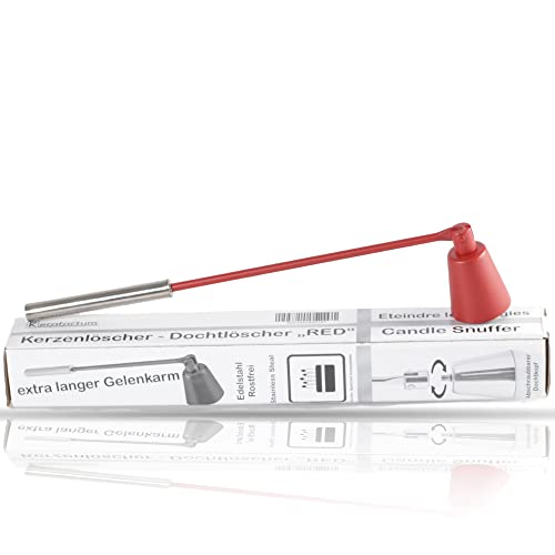 Kerafactum Apagavelas extralargo de acero inoxidable con articulación doblada para velas, desenroscable, extintor de mecha de acero inoxidable de, fácil de desconectar