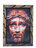 Sangre Preciosa De Jesucristo Imagen Cuadro Rustico 13'x18' Precious Blood Wooden Rustic Frame