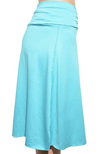 Tranquility by Colorado Athletic Performance ALine Skirt (Aqua Mini Stripe, Medium)