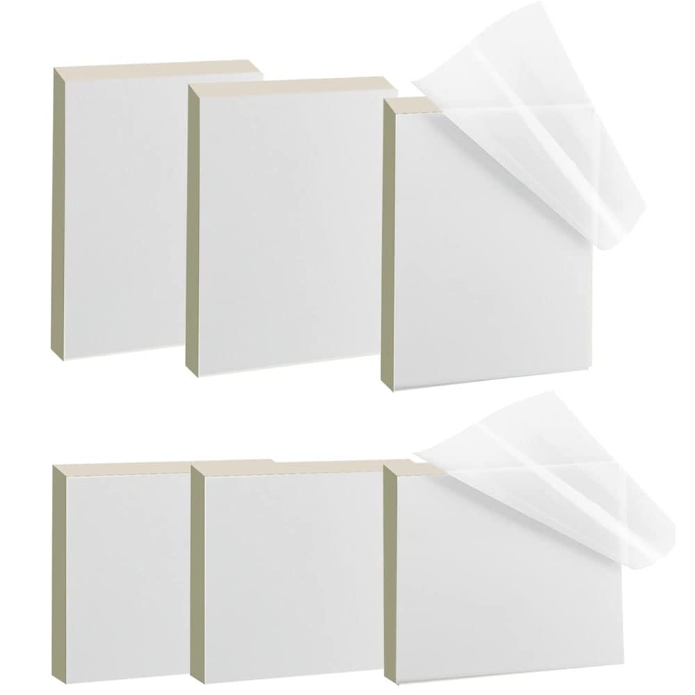 300 Piezas Notas Autoadhesivas Transparente Bloc de Notas Adhesivas Transparentes Impermeables de Libro, 75 x 75 mm, 70 x 95 mm