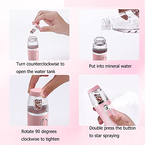Nano Mister With Skin Analyzer Moisture Tester, Handy Face Mister Sprayer, Nano Mister For Lash Extensions And Face Hydrating (Pink) #TOP24