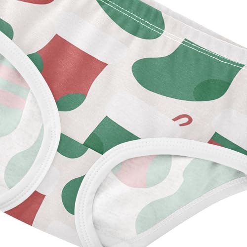 Girls' Stretchy Triangle Panties Comfort Color for Kids Christmas Stockings Pattern in Sizes 2T,3T, 4T, 5T, 6Y and 8Y4