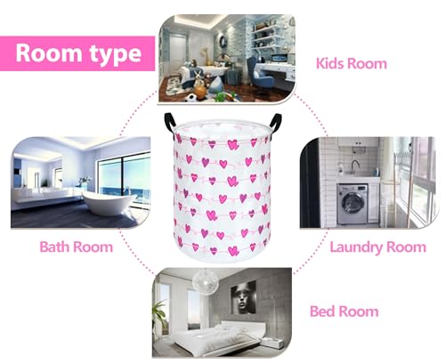 Image of Large Laundry Basket Canvas Storage Bins Baby Nursery Hamper for Boys and Girls Toy Box Gift Baskets for Home,Office,Home Decor