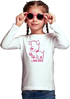 Camisa Praia Piscina Proteção UV50+ Fem-Run Kids Dog - Branca - 6 anos
